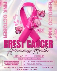 White Maximalist Breast Cancer Instagram Portrait template