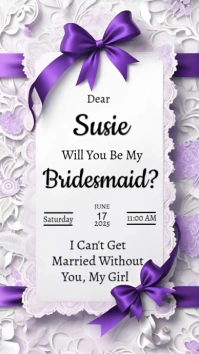 White Maximalist Bridesmaid Proposal  Whatsapp Status template