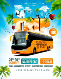 White Maximalist Bright & Fun Campus Trip Flyer – Travel & Event Promotion Flyer (us Letter) template