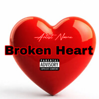 White Maximalist Broken Heart Album Cover Album Cover template