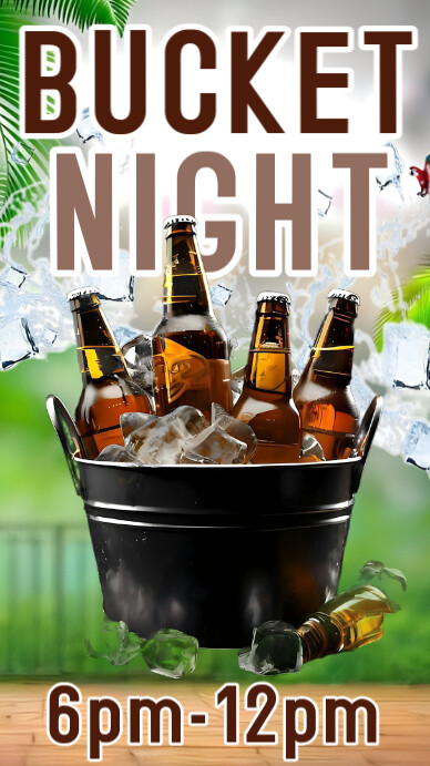 Bucket Nite White Maximalist Bucket Night/ Night Party Flyer Instagram Story ...