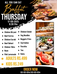 White Maximalist Buffet Thursday Flyer (us Letter) template