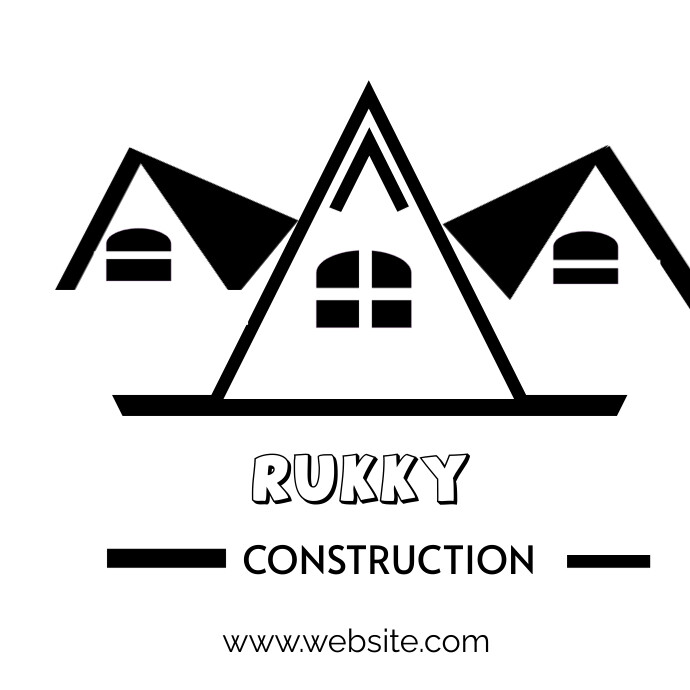 White Maximalist Building Construction Logo L template