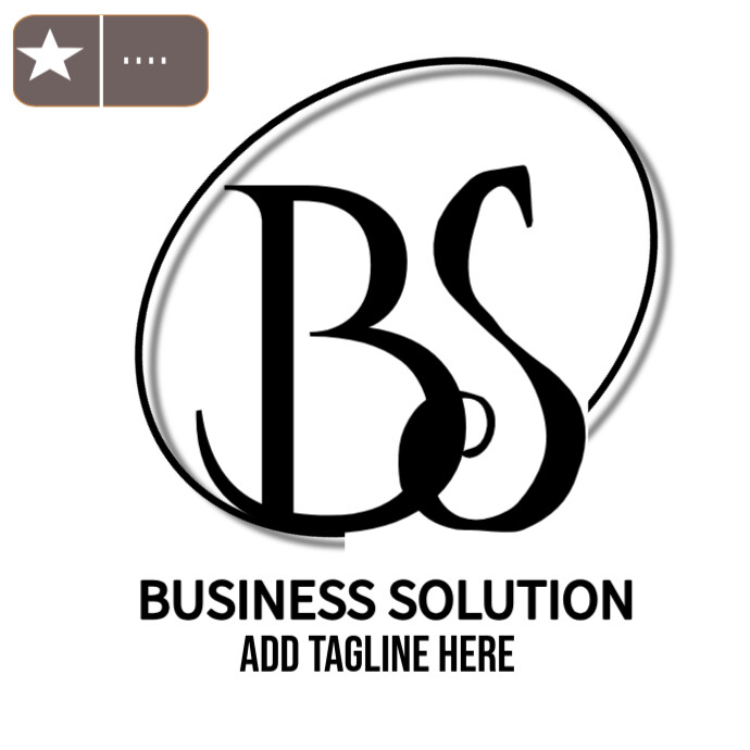 White Maximalist Business Solution Logo template
