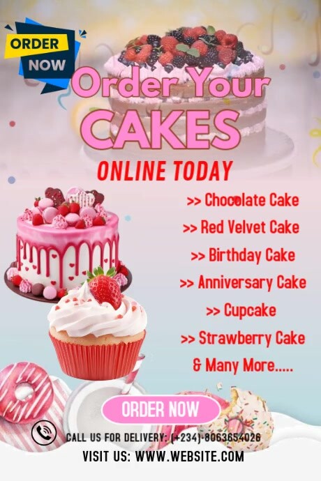 White Maximalist Cake Design Template Poster | PosterMyWall