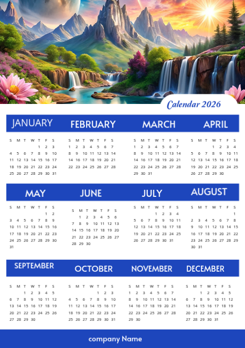 White Maximalist Calendar 2026 A4 Template | PosterMyWall