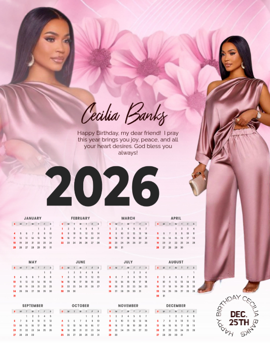 Plantilla de White Maximalist Calendar 2026 Flyer (us Letter ...