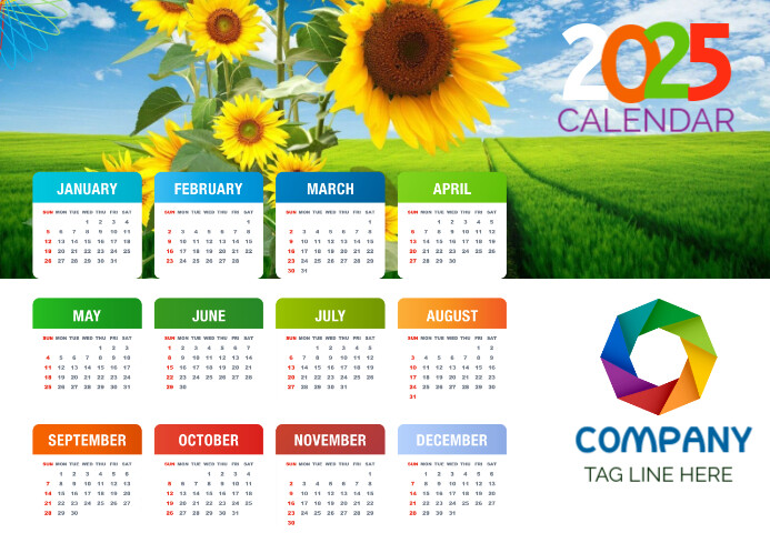 White Maximalist Calendar  A1 template