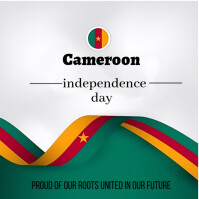 White Maximalist Cameroon Independence Day  Square (1:1) template