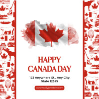 White Maximalist Canada Day Instagram Post Instagram Post template