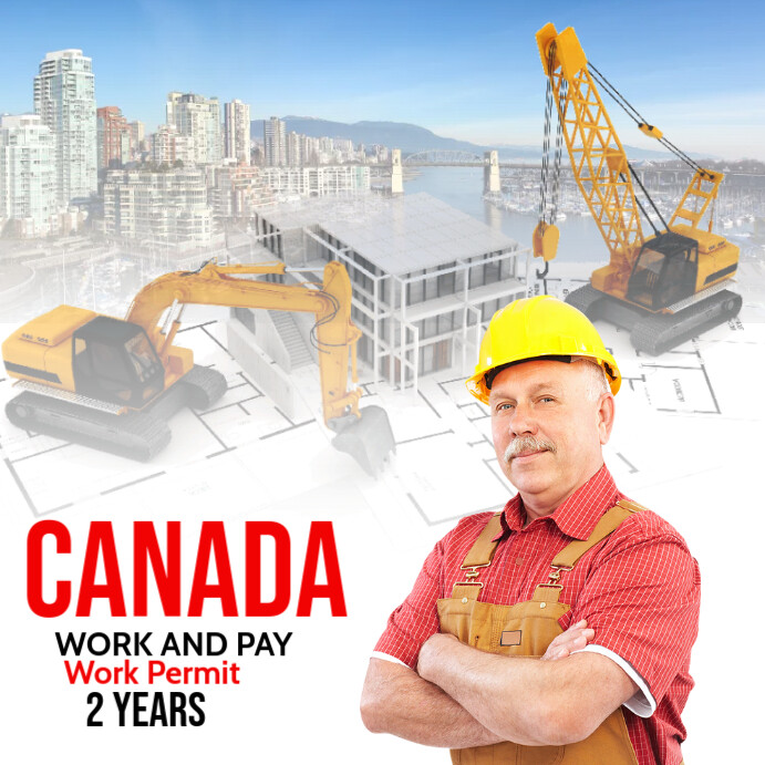 White Maximalist Canada Work Permit Instagram Post Template | PosterMyWall