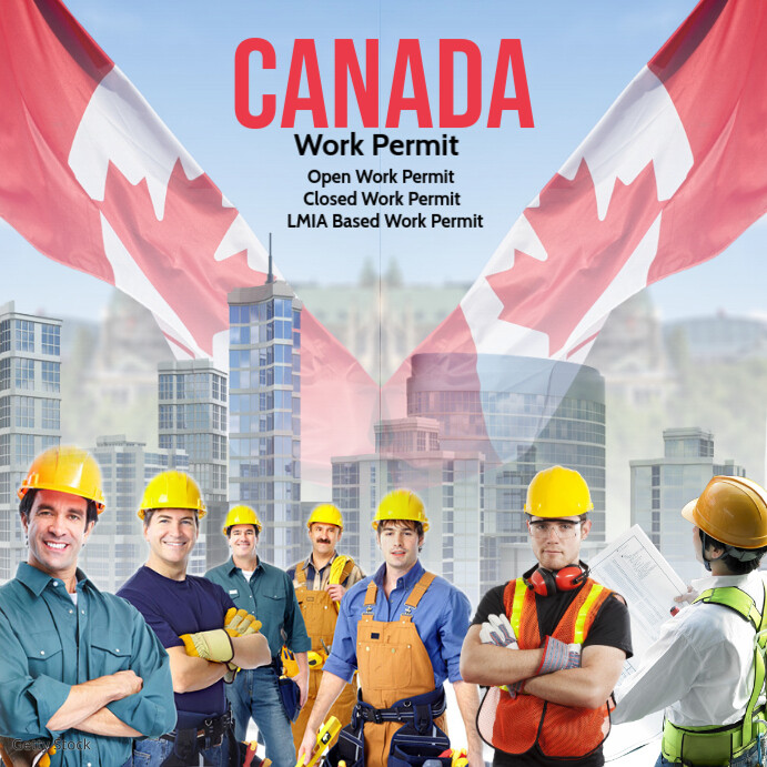 White Maximalist Canada Work Permit Instagram Post Template | PosterMyWall