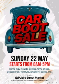 White Maximalist Car Boot Sale A5 template