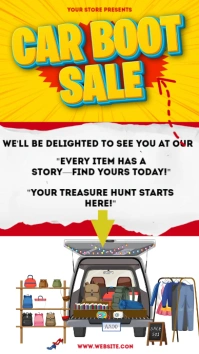 White Maximalist Car Boot Sale Instagram Story template