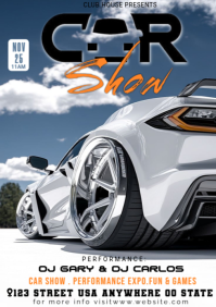 White Maximalist Car Show  A4 template