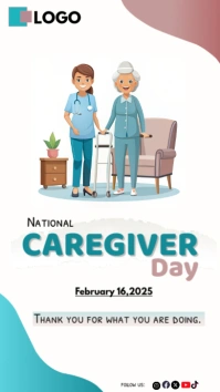 White Maximalist Caregiver Day  Instagram Story template