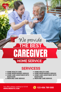 White Maximalist Caregiver Service Pinterest Graphic template