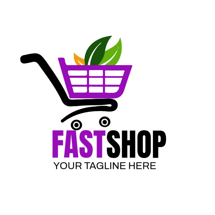 White Maximalist Cart  Logo template