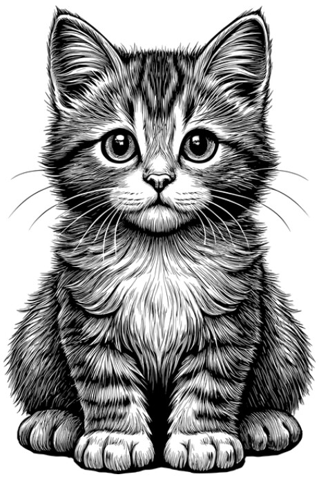 White Maximalist Cat Poster template