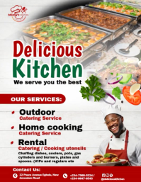 White Maximalist Catering Service Flyer  Flyer (us Letter) template