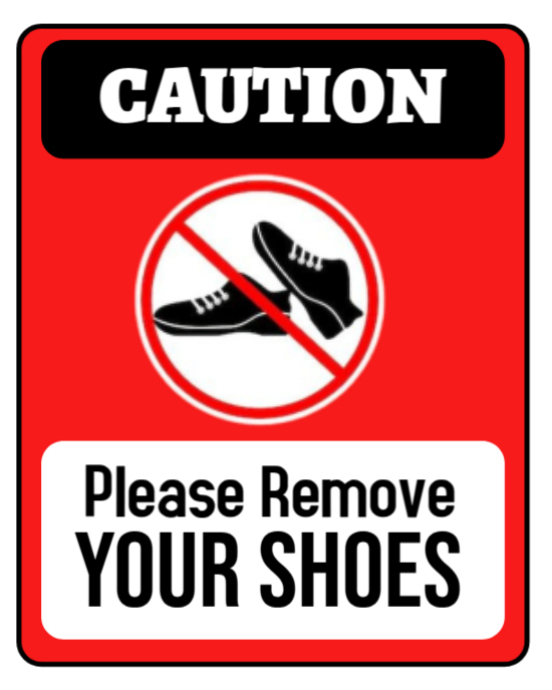 White Maximalist Caution: Please Remove Your Shoes Instagram Portrait template