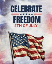 White Maximalist Celebrate Freedom Day 4th Of July Instagram Post template