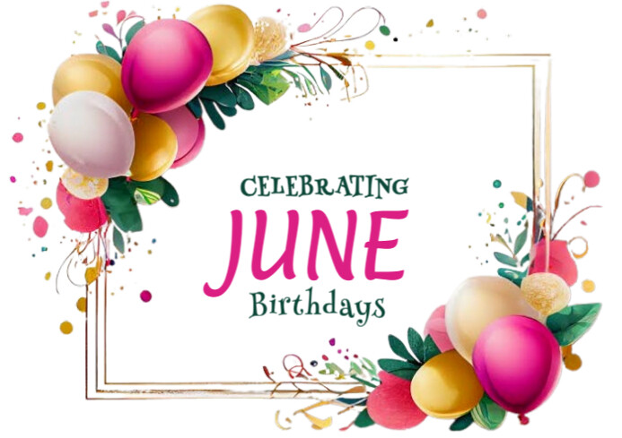 White Maximalist Celebrating June Birthdays A4 Template | PosterMyWall