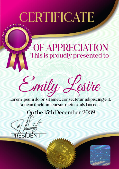 White Maximalist Certificate  A3 template