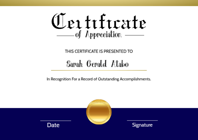 White Maximalist Certificate A4 template