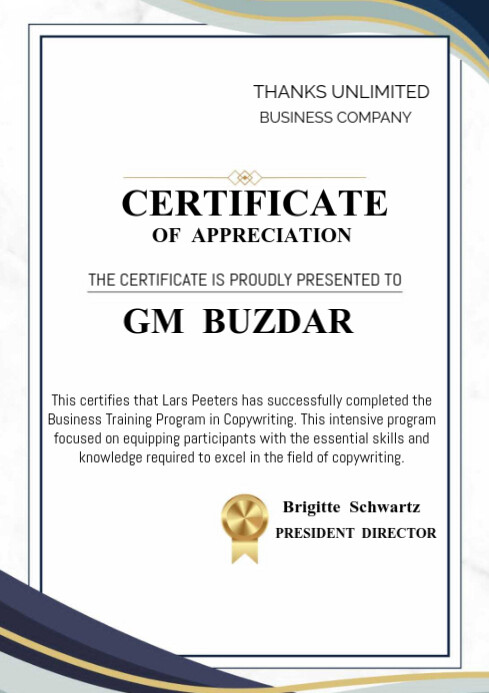 White Maximalist Certificate  A4 template