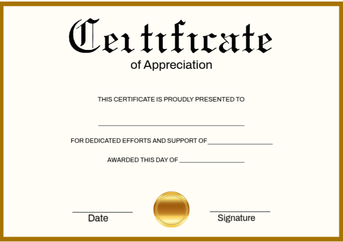 White Maximalist Certificate A4 template