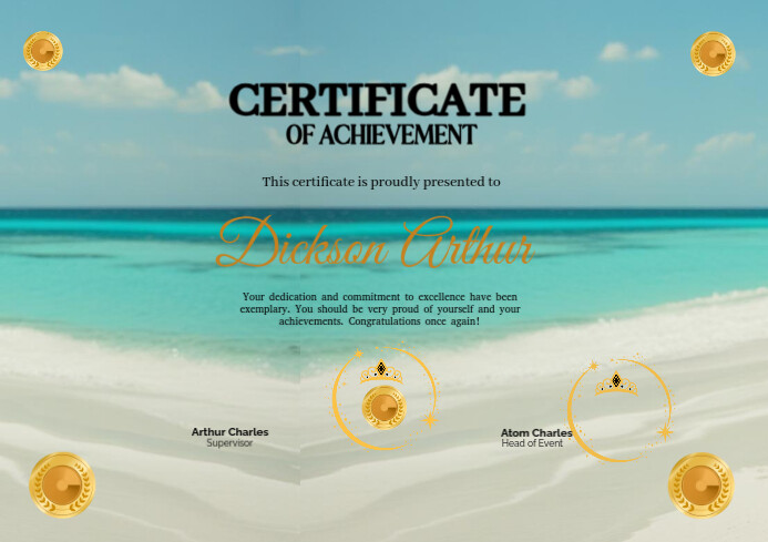 White Maximalist Certificate A4 template
