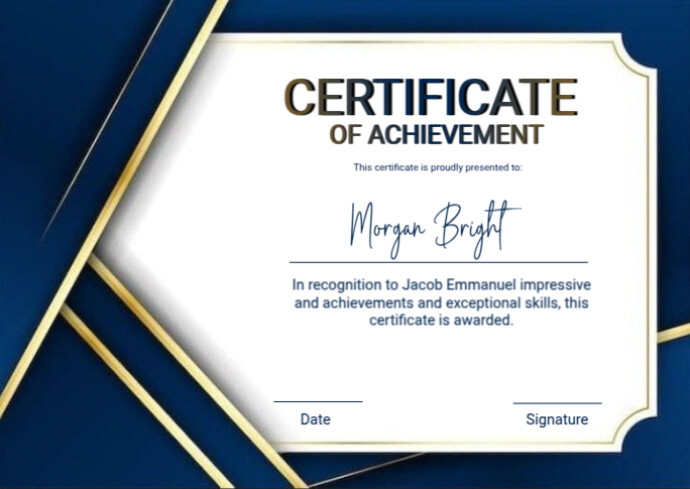 White Maximalist Certificate A6 template