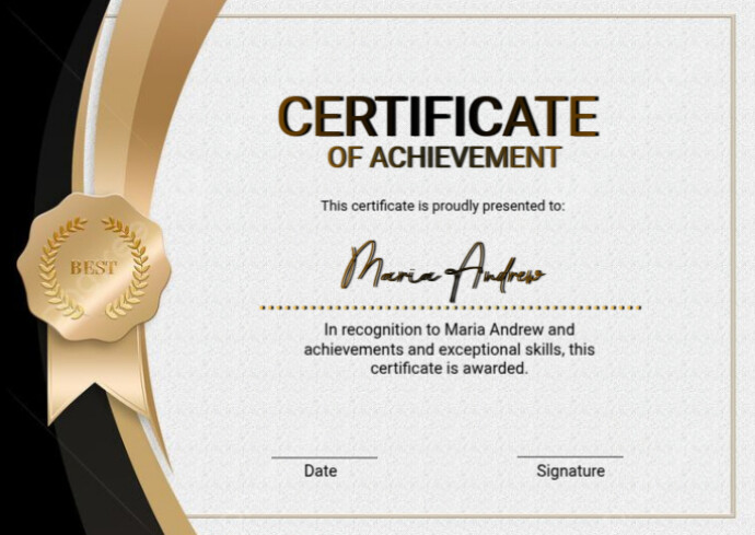 White Maximalist Certificate A6 template