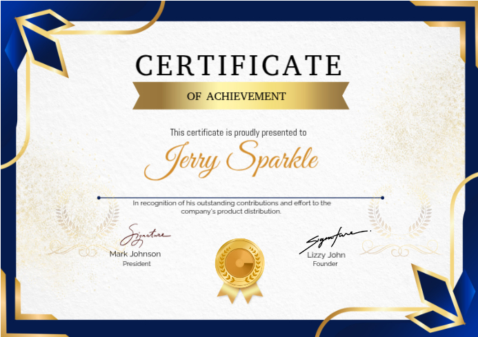 Certificate Of Achievement A4 Template | PosterMyWall