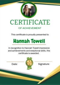 White Maximalist Certificate Of  Achievement Template Design A2