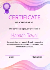 White Maximalist Certificate Of Achievement Template Design A2