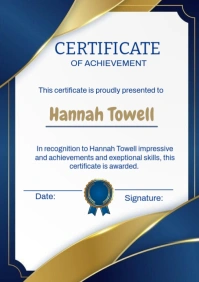 White Maximalist Certificate Of Achievement Template Design A2