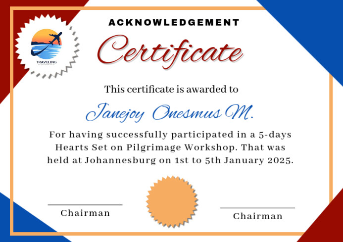White Maximalist Certificate Of Acknowledgement Template  A4