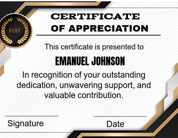 White Maximalist Certificate Of Appreciation  Flyer (us Letter) template