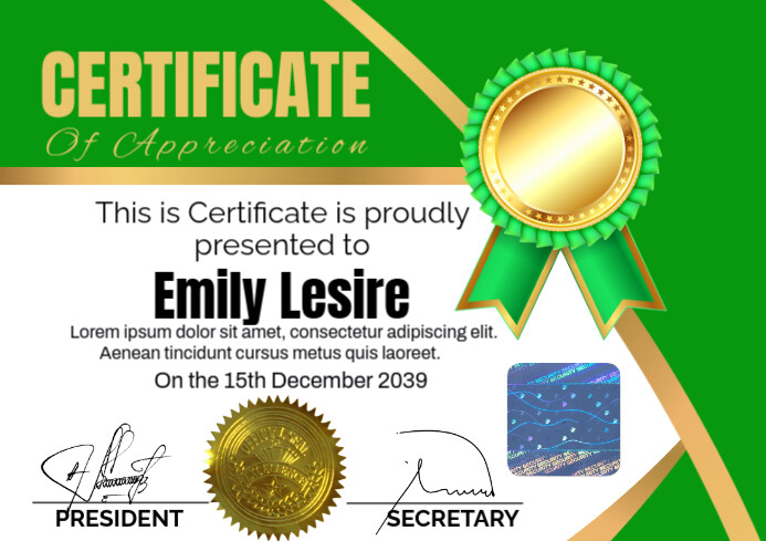 White Maximalist Certificate Of Appreciation A3 template