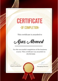 White Maximalist Certificate Of Completion  A A6 template