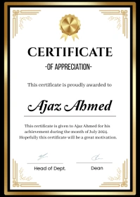 White Maximalist Certificate Of Excellency  A A6 template
