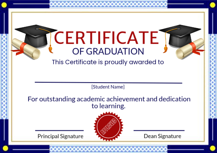 White Graduation Certificate A4 Template | PosterMyWall
