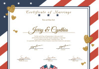 White Maximalist  Certificate Of Marriage A4 template