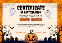 White Maximalist Certificate Of Participation Postcard template