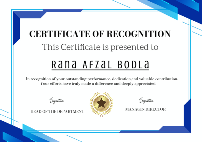 White Maximalist Certificate Of Recognition  A5 template