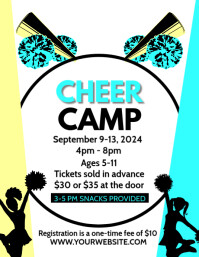 White Maximalist Cheer Camp Flyer (us Letter) template