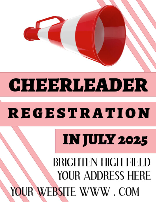 White Maximalist Cheerleader Flyer (us Letter) template