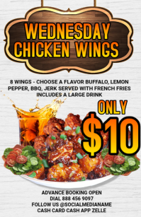 White Maximalist Chicken Wings Tabloid template